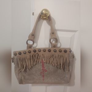 Ed Hardy Fringe Suede Purse